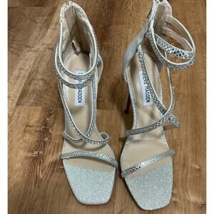 Steve Madden Strappy Crystal Strap Stiletto Heels- Size 8